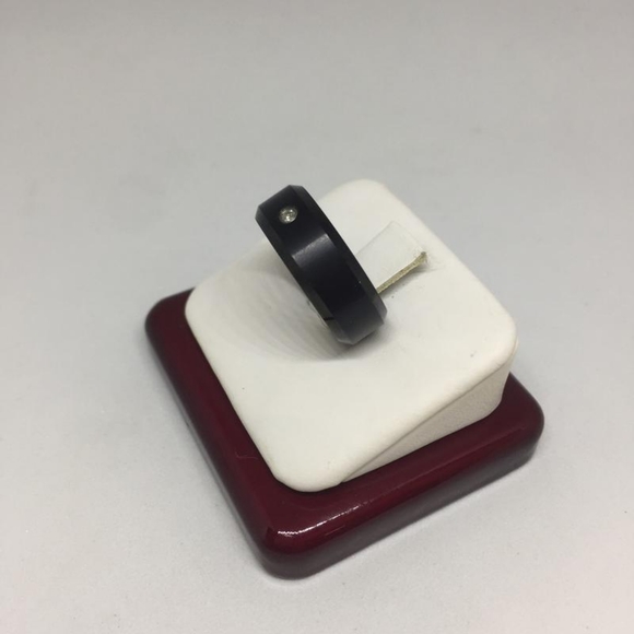 Men's Glossy Black Steel Ring Size 9 - Picture 6 of 6